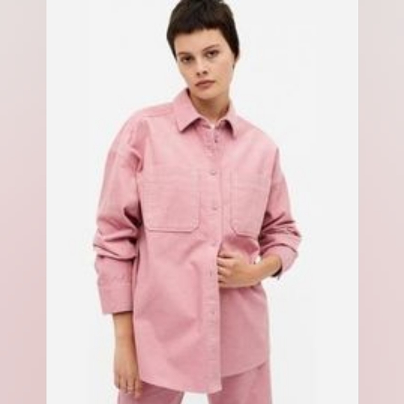 Monki Tops - Monki Dusty Pink Corduroy Shirt